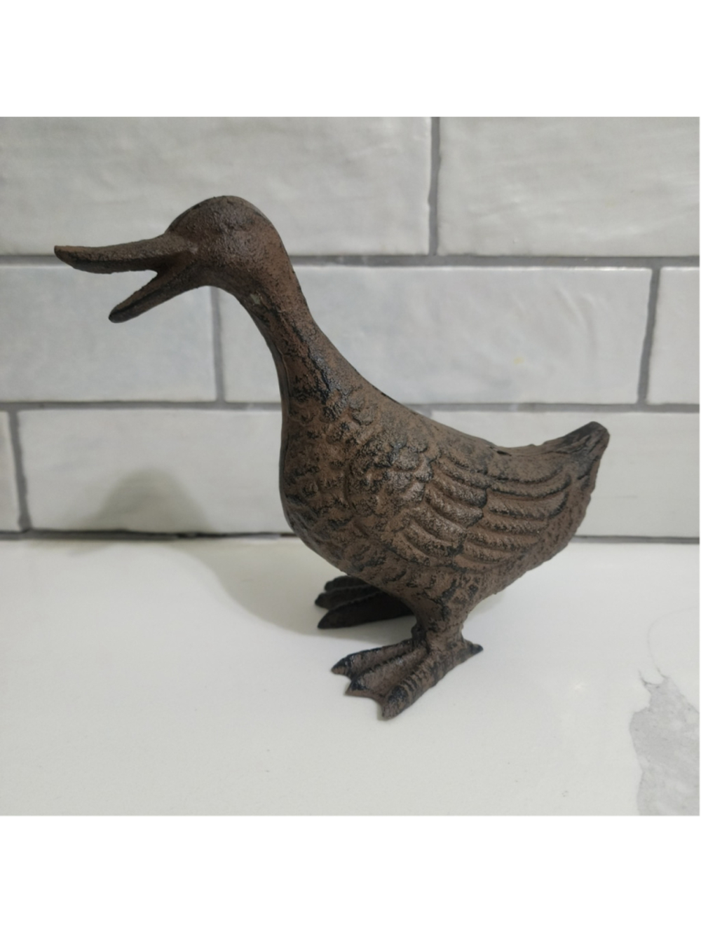 Cast Iron Duck Figurine Rustic Farmhouse Decor